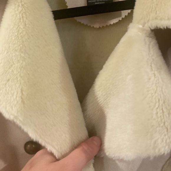 Dennis by Dennis Basso 1X light tan coat with faux fur inside faux suede 1X - Picture 8 of 15